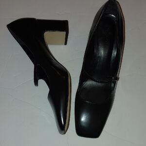 Nordstrom Madyson Womens Size 11 M Black Square-Toe 3" Block Heels